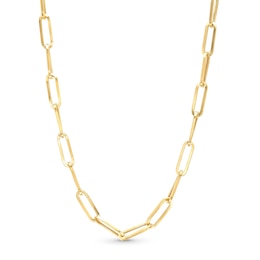 5.5mm Paper Clip Chain Necklace in Hollow 14K Gold - 18&quot;