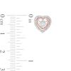 Thumbnail Image 3 of 1/6 CT. T.W. Diamond Heart Stud Earrings in Sterling Silver and 10K Rose Gold