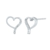 Thumbnail Image 0 of 1/20 CT. T.W. Diamond Swirl Heart Stud Earrings in 14K White Gold