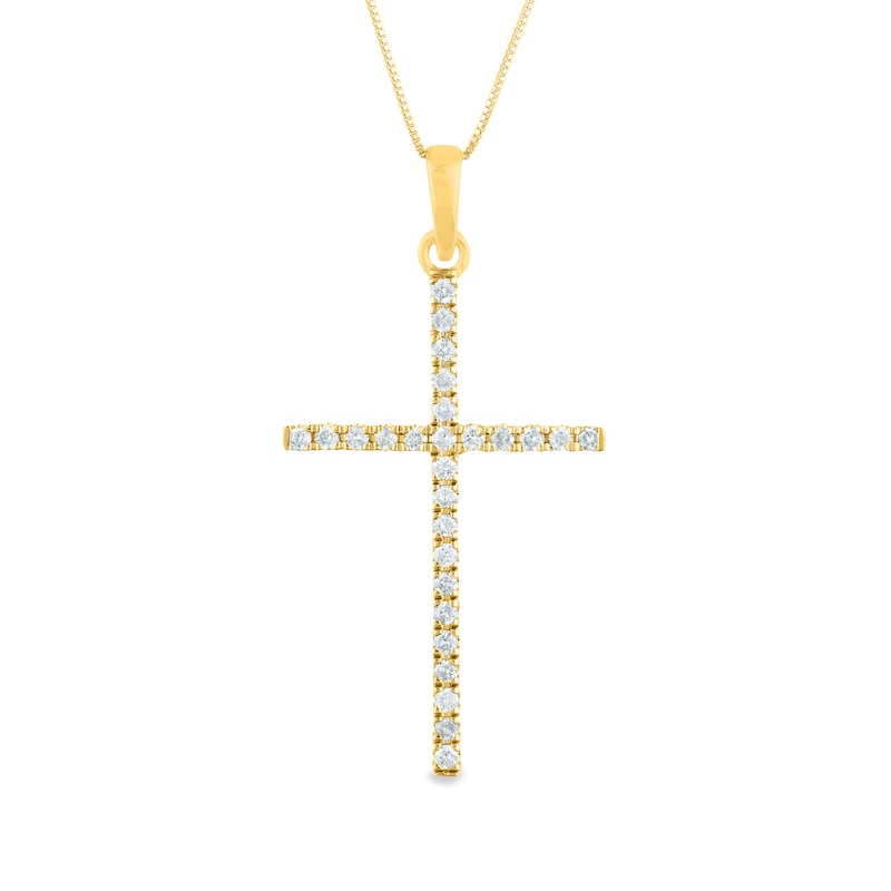 1/4 CT. T.W. Diamond Cross Pendant in 14K Gold | Zales Outlet