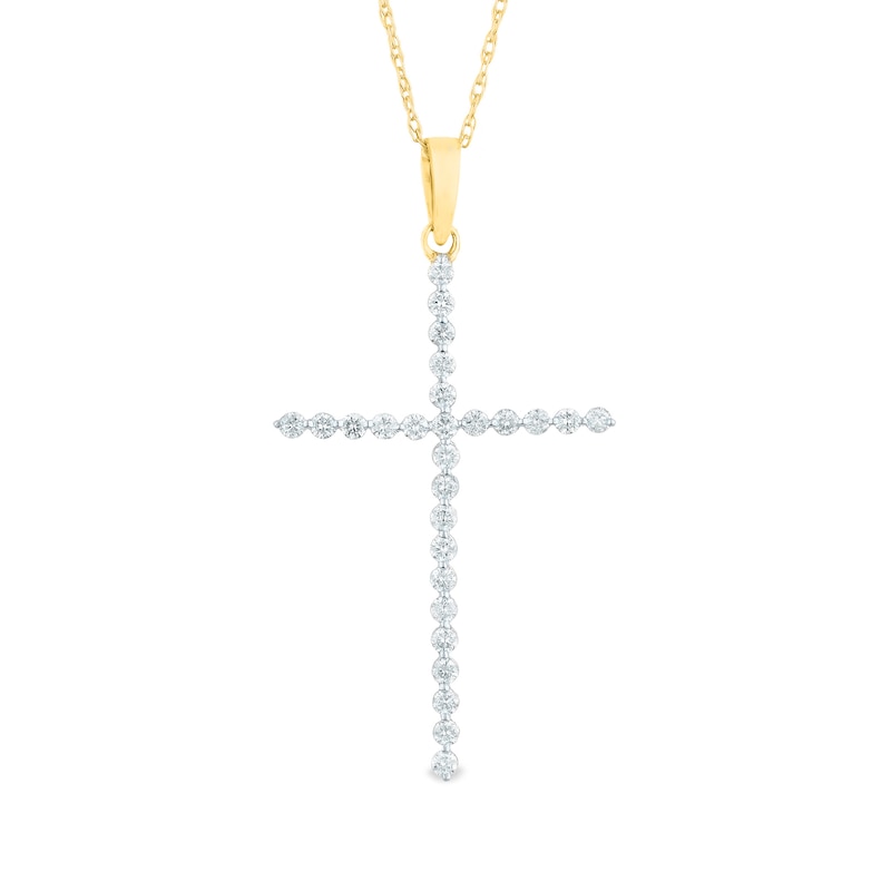 1/4 CT. T.W. Diamond Cross Pendant in 14K Gold | Zales Outlet