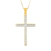 Thumbnail Image 1 of 1/4 CT. T.W. Diamond Cross Pendant in 14K Gold