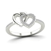 Thumbnail Image 0 of 1/6 CT. T.W. Diamond Interlocking Hearts Ring in 14K White Gold