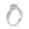 Thumbnail Image 2 of 5/8 CT. T.W. Pear-Shaped Diamond Double Frame Twist Shank Bridal Set in 10K White Gold