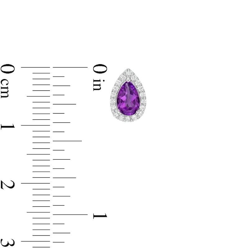 Purple Amethyst Upside Down Teardrop Station Necklace