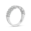 Thumbnail Image 1 of 1 CT. T.W. Baguette and Round Diamond Alternating Multi-Row Band in 10K White Gold