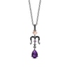 Thumbnail Image 1 of Enchanted Disney Villains Ursula Amethyst and 1/10 CT. T.W. Black Diamond Pendant in Sterling Silver - 19&quot;