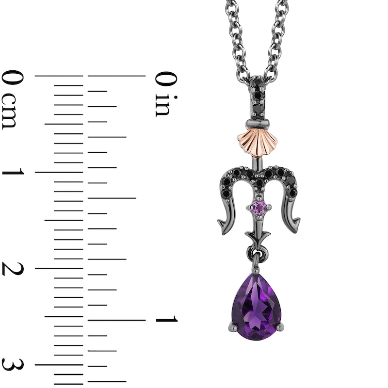 Main Image 3 of Enchanted Disney Villains Ursula Amethyst and 1/10 CT. T.W. Black Diamond Pendant in Sterling Silver - 19&quot;