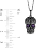 Thumbnail Image 1 of Enchanted Disney Villains Dr. Facilier Amethyst and 1/10 CT. T.W. Black Diamond Pendant in Sterling Silver