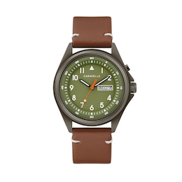 Men's Caravelle by Bulova Gunmeta IP Strap Watch with Green Dial (Model: 45C119)