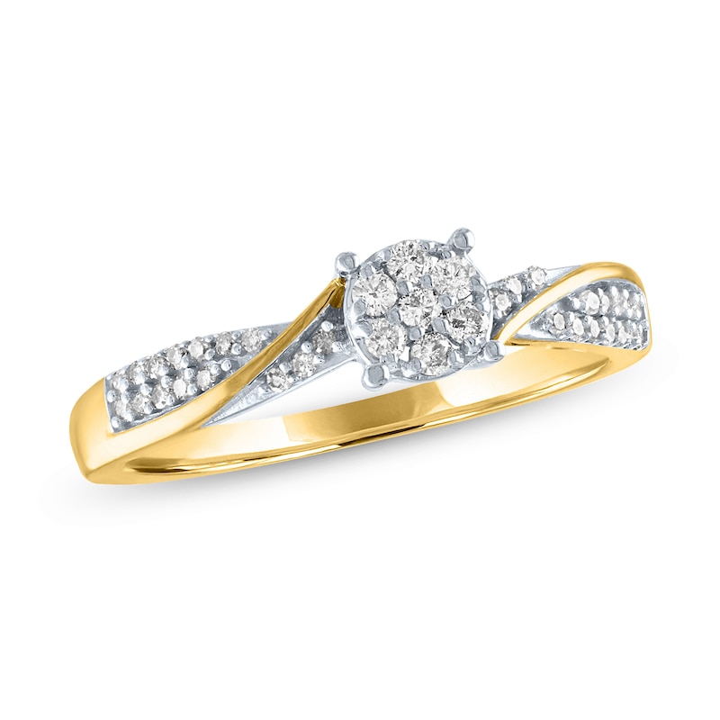 Main Image 1 of 1/5 CT. T.W. Composite Diamond Bypass Promise Ring in 10K Gold