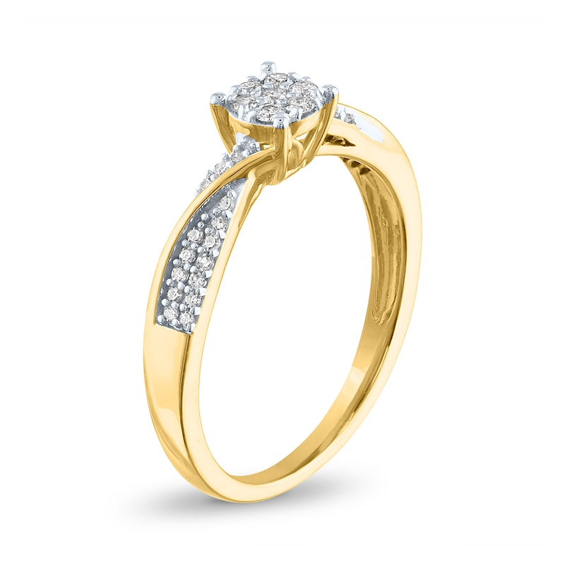 1/5 CT. T.W. Composite Diamond Bypass Promise Ring in 10K Gold