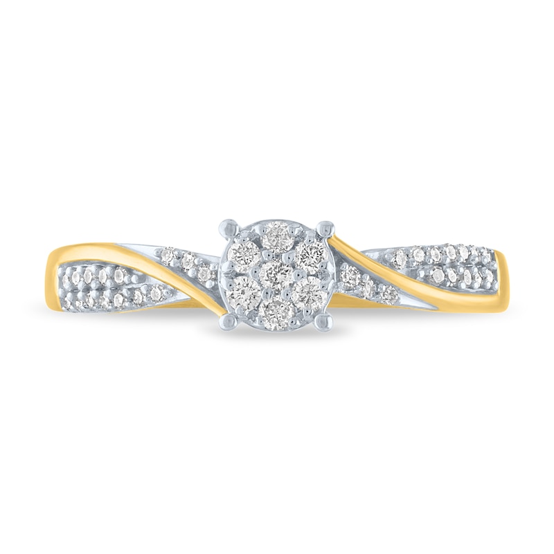 Main Image 3 of 1/5 CT. T.W. Composite Diamond Bypass Promise Ring in 10K Gold