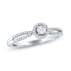 Thumbnail Image 1 of 1/5 CT. T.W. Diamond Frame Split Shank Promise Ring in 10K White Gold