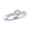 Thumbnail Image 1 of 1/5 CT. T.W. Diamond Frame Vintage-Style Promise Ring in 10K White Gold