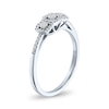 Thumbnail Image 2 of 1/4 CT. T.W. Diamond Three Stone Cushion Frame Promise Ring in 10K White Gold