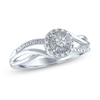 Thumbnail Image 1 of Diamond Accent Frame Crossover Split Shank Promise Ring in Sterling Silver