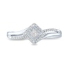 Thumbnail Image 2 of 1/6 CT. T.W. Diamond Tilted Square Frame Promise Ring in Sterling Silver