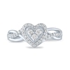 Thumbnail Image 2 of 1/4 CT. T.W. Composite Diamond Heart Frame Twist Shank Promise Ring in Sterling Silver