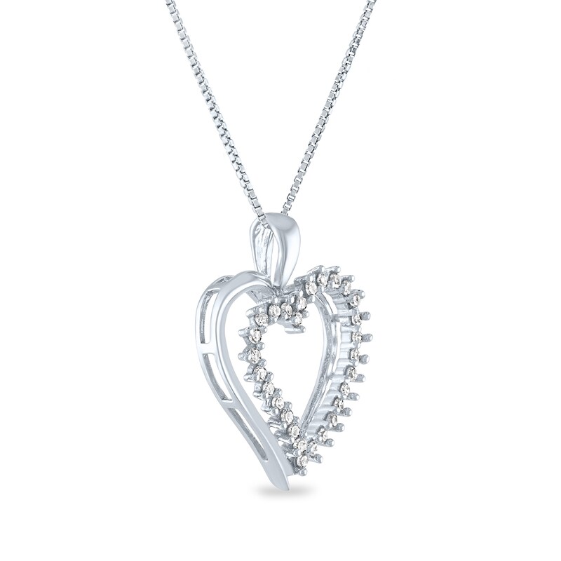 1/5 CT. T.W. Diamond Heart Pendant in 10K White Gold | Zales Outlet