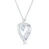 Thumbnail Image 2 of 1/4 CT. T.W. Diamond Three Row Ribbon Heart Pendant in Sterling Silver