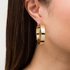 Thumbnail Image 2 of 40.0mm Square Tube Hoop Earrings in 10K Gold