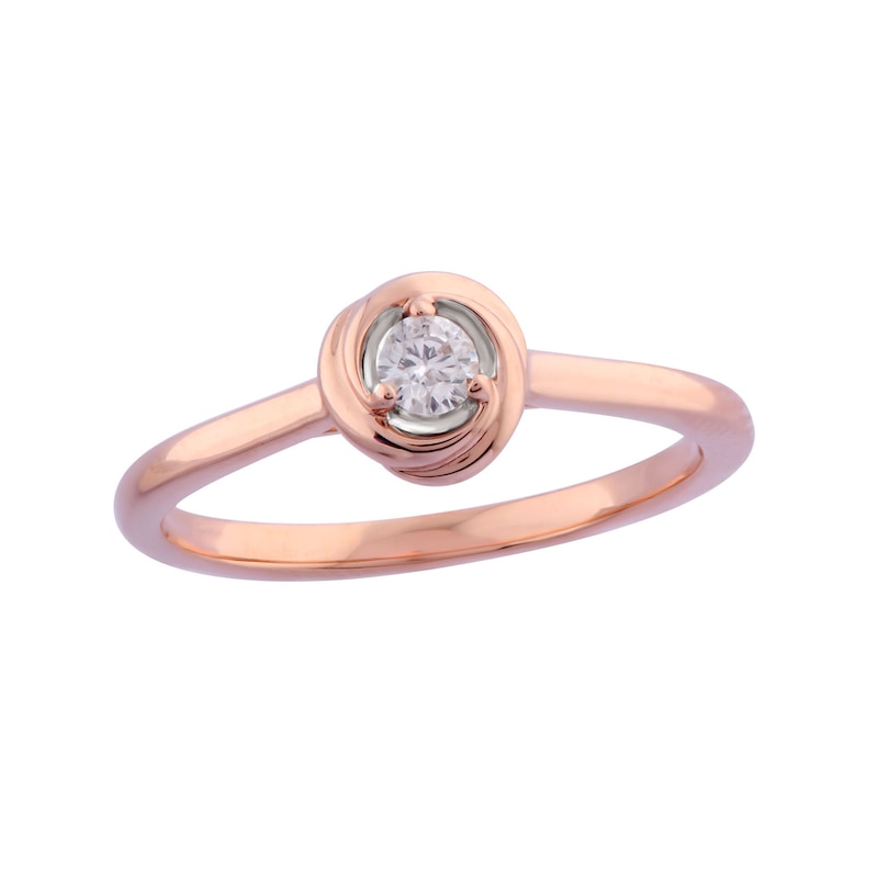 1/10 CT. Diamond Solitaire Engagement Ring in 10K Rose Gold (I/I2 ...