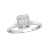 Thumbnail Image 1 of 1/4 CT. T.W. Baguette Composite Diamond Cushion Frame Engagement Ring in 10K White Gold