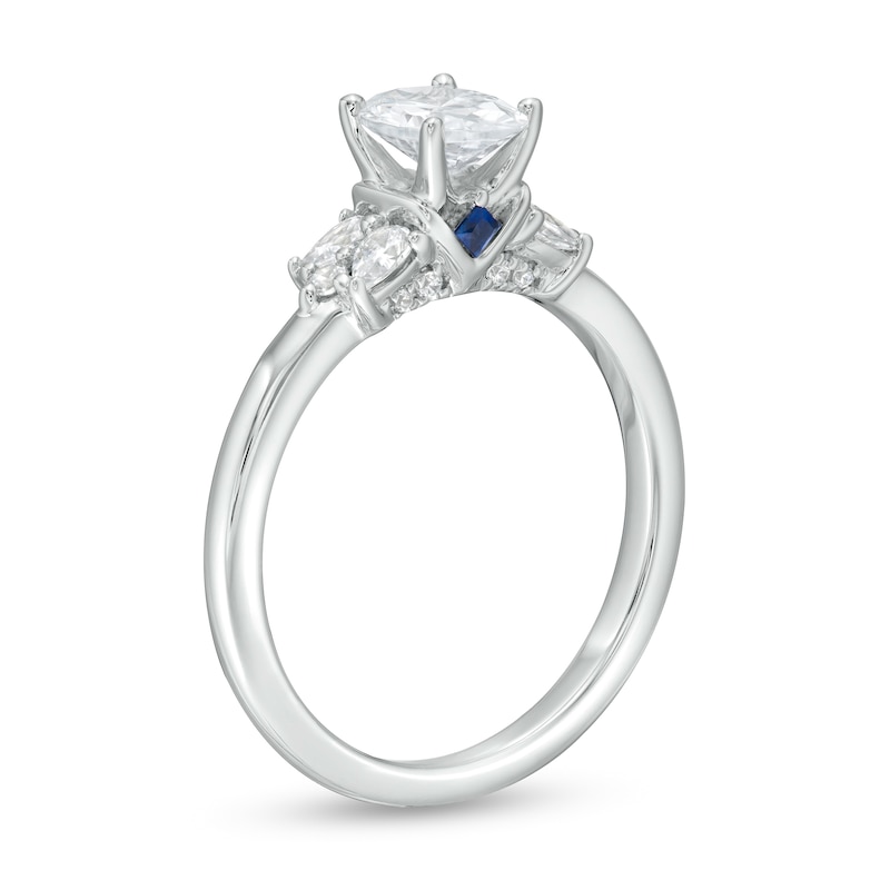 Vera Wang Love Collection 1 CT. T.W. Oval Diamond Tri-Sides Engagement Ring in 14K White Gold