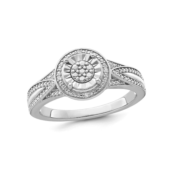 1/4 CT. T.W. Composite Diamond Frame Ring in Sterling Silver | Zales Outlet