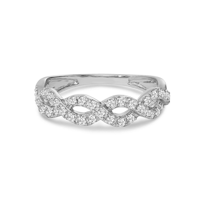 Main Image 3 of 1/2 CT. T.W. Diamond Infinity Ring in 10K White Gold