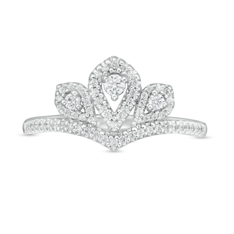 Marilyn Monroe™ Collection 1/3 CT. T.W. Diamond Crown Ring in 10K White Gold