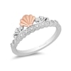 Thumbnail Image 0 of Enchanted Disney Ariel 1/10 CT. T.W. Diamond Crown Ring in Sterling Silver and 10K Rose Gold - Size 7