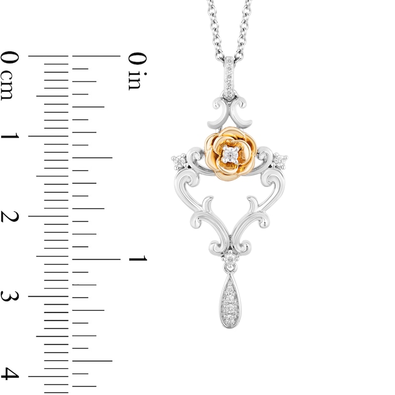 Main Image 3 of Collector's Edition Enchanted Disney Beauty and the Beast Diamond Pendant in Sterling Silver