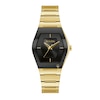 Thumbnail Image 1 of Ladies' Bulova Gemini Gold-Tone Watch with Tonneau Black Dial (Model: 97L164)