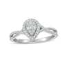 Thumbnail Image 0 of 1/4 CT. T.W. Composite Pear-Shaped Diamond Twist Shank Promise Ring in 10K White Gold