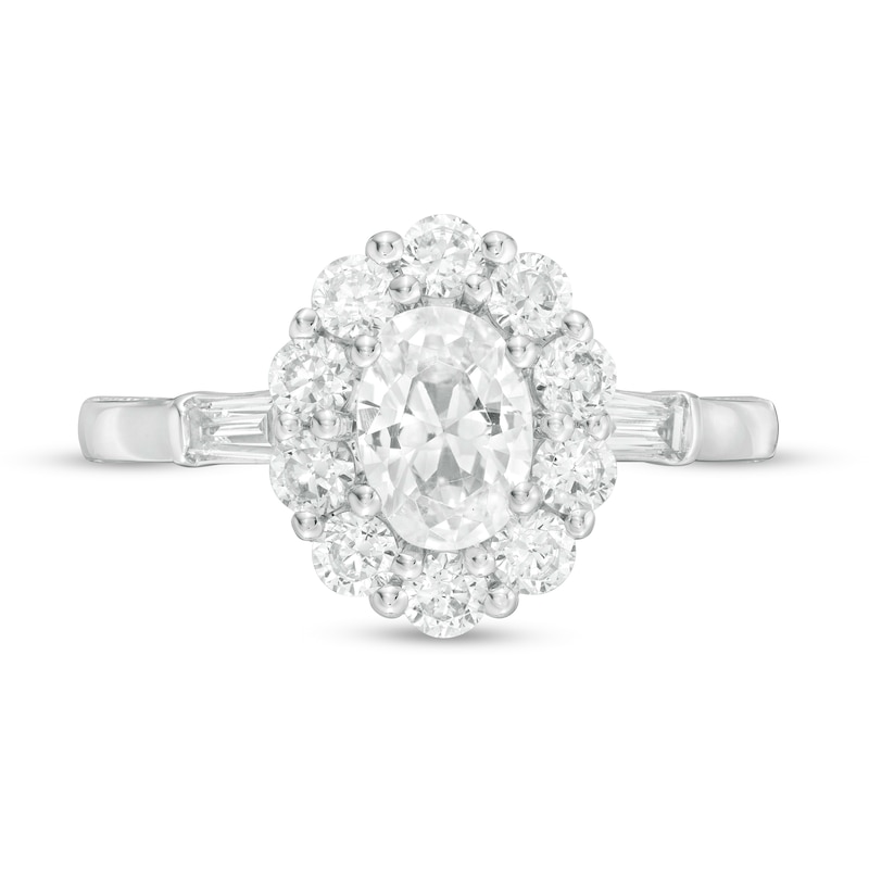 Main Image 4 of Vera Wang Love Collection 1-3/4 CT. T.W. Oval Diamond Frame Engagement Ring in 14K White Gold