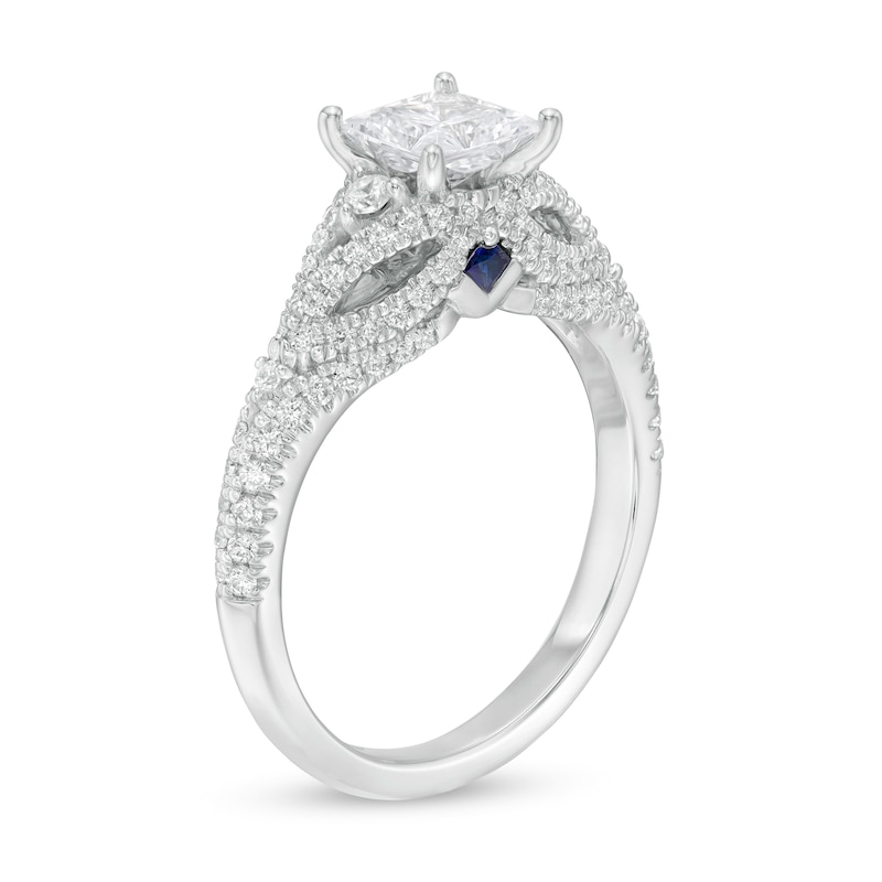 Vera Wang Love Collection 1-1/2 CT. T.W. Certified Princess-Cut Diamond Engagement Ring in 14K White Gold (I/SI2)