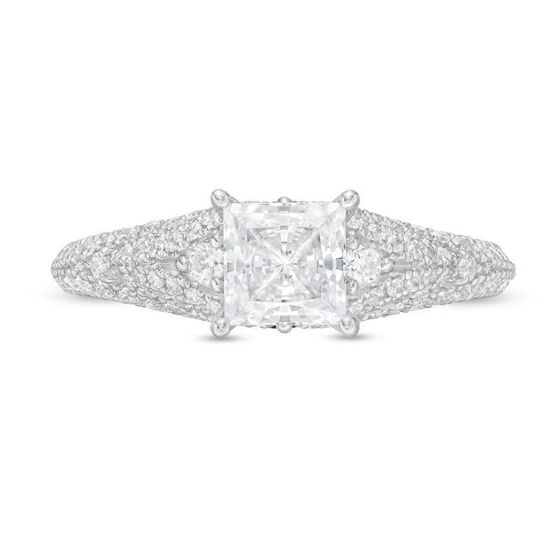 Vera Wang Love Collection 1-1/2 CT. T.W. Certified Princess-Cut Diamond Engagement Ring in 14K White Gold (I/SI2)