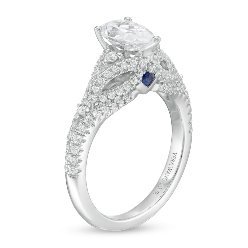 Main Image 3 of Vera Wang Love Collection 1-1/2 CT. T.W. Certified Pear-Shaped Diamond Engagement Ring in 14K White Gold (I/SI2)