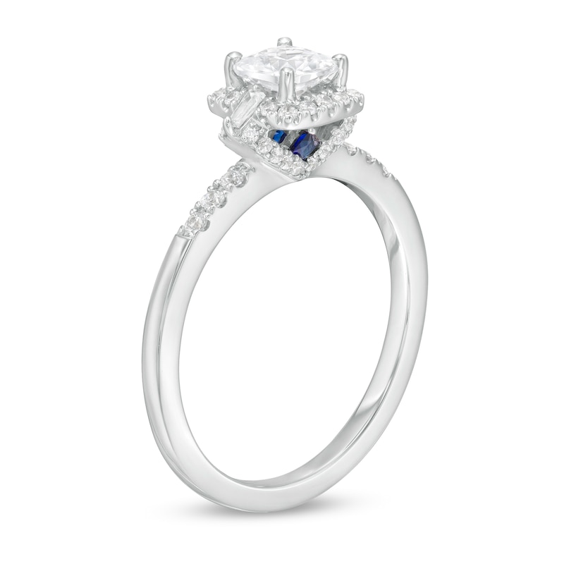 Main Image 3 of Vera Wang Love Collection 3/4 CT. T.W. Cushion-Cut Diamond Collar Engagement Ring in 14K White Gold