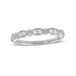 1/4 CT. T.W. Diamond Duos Vintage-Style Band in 10K White Gold