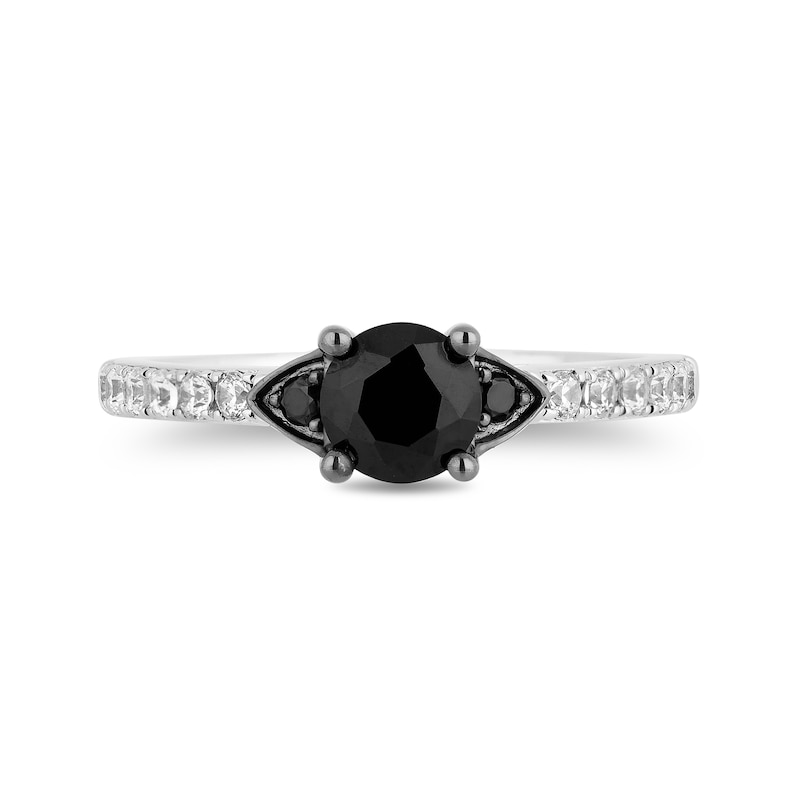 Main Image 4 of Enchanted Disney Villains Cruella De Vil 1-1/5 CT. T.W. Black Diamond Crown Bridal Set in 14K White Gold