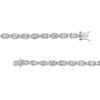 Thumbnail Image 1 of White Lab-Created Sapphire Large and Small Alternating Line Bracelet in Sterling Silver - 7.25"