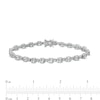 Thumbnail Image 2 of White Lab-Created Sapphire Large and Small Alternating Line Bracelet in Sterling Silver - 7.25"