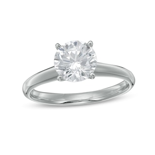 Diamond Solitaire Ring 1 carat Round-cut 14K White Gold (I2/I)