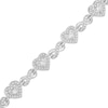 Thumbnail Image 1 of 1/4 CT. T.W. Diamond Alternating Heart Infinity Link Bracelet in Sterling Silver – 7.5&quot;