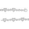 Thumbnail Image 3 of 1/4 CT. T.W. Diamond Alternating Heart Infinity Link Bracelet in Sterling Silver – 7.5&quot;