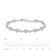 Thumbnail Image 4 of 1/4 CT. T.W. Diamond Alternating Heart Infinity Link Bracelet in Sterling Silver – 7.5&quot;