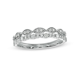 3/8 CT. T.W. Diamond Stack-Look Band in 10K White Gold